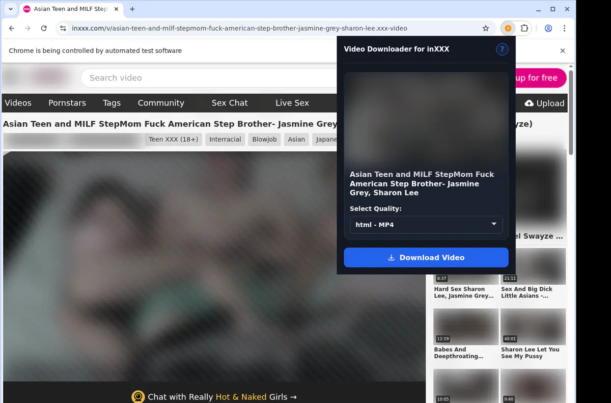 Inxxx Video Downloader browser extension screenshot 3