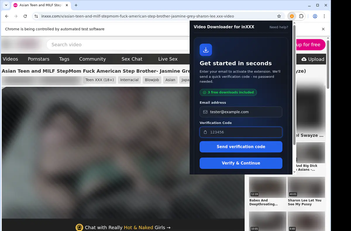 Inxxx Video Downloader browser extension screenshot 4